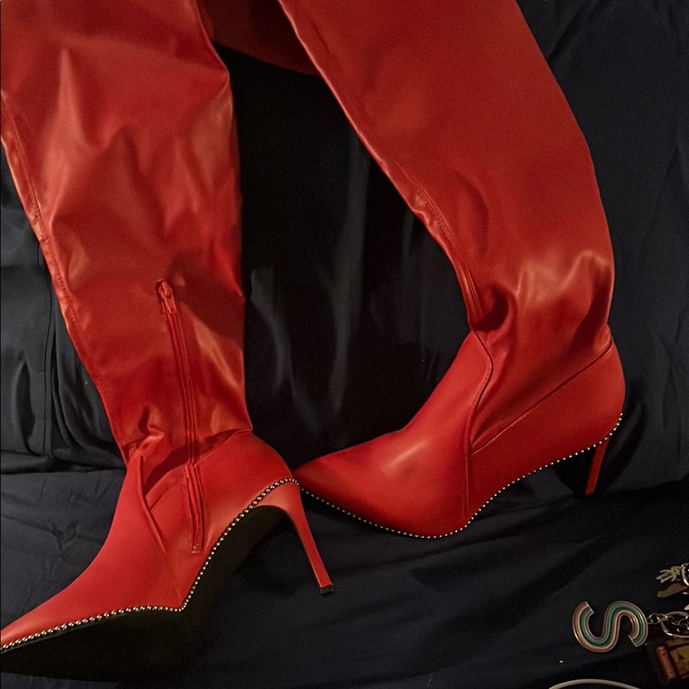 Bar III Red Heeled Boots